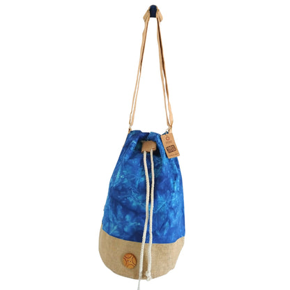 Motxilla 100% Natural - Efecte Rentat Blau - Mandala