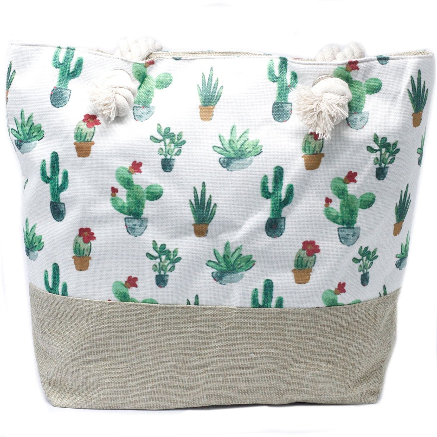Bossa shopper amb nansa de corda - Mini Cactus