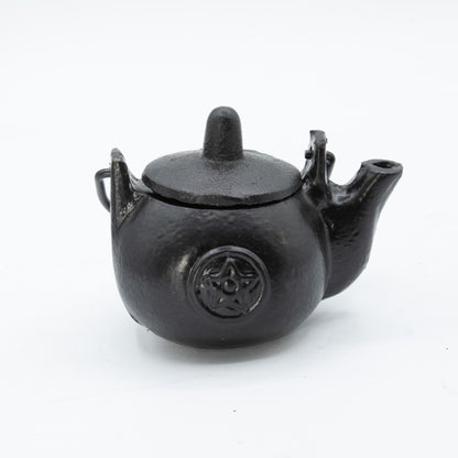 Pequeña olla ritual de hierro fundido con forma de pentágono 8x8x10 cm