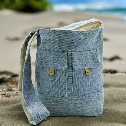 Bossa de Dues Butxaques Tons Naturals- Vaquer Denim- Mitjana