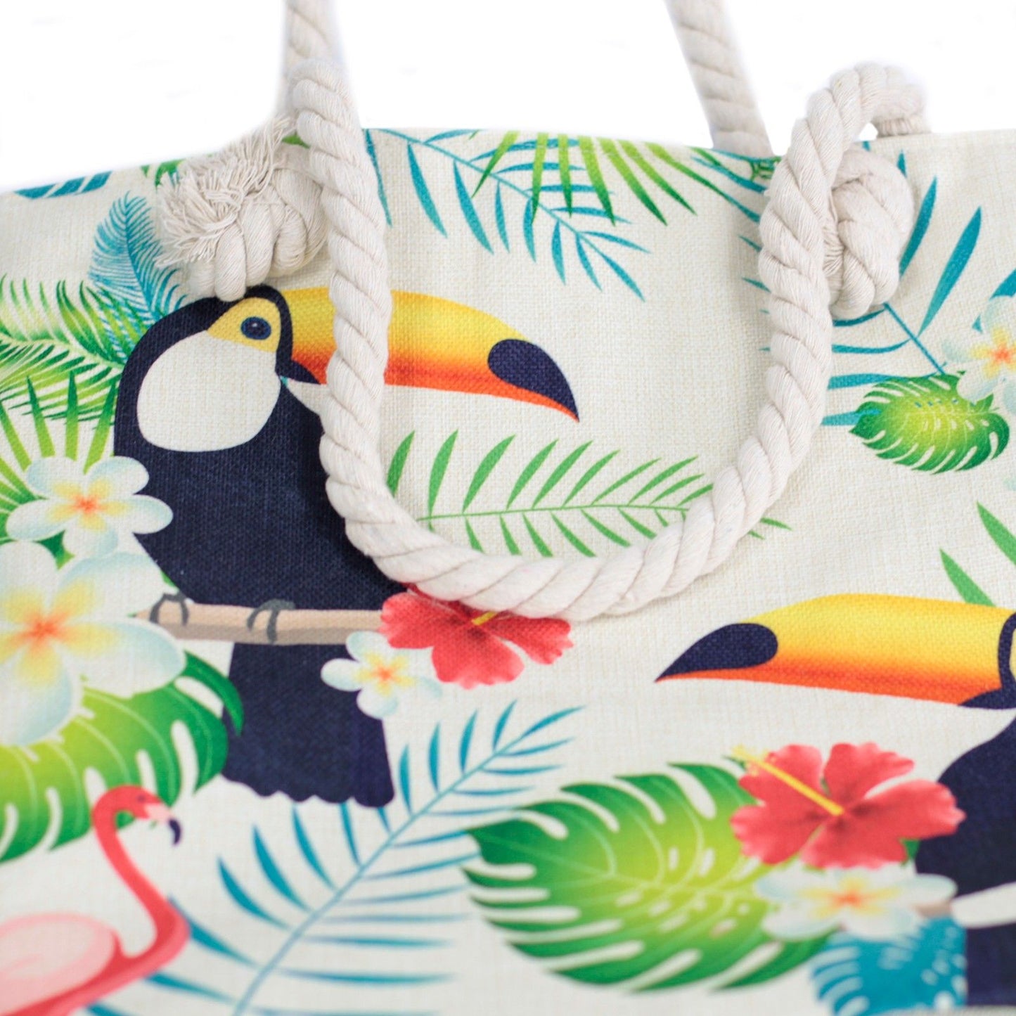 Bossa shopper amb nansa de corda - tucà tropical