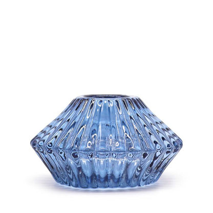 Portavelas reversible con diseño de flor para cena / vela de té - Azul