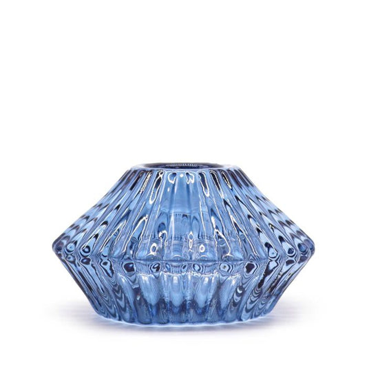 Portaveles reversible amb disseny de flor per a sopar / espelma de te - Blau