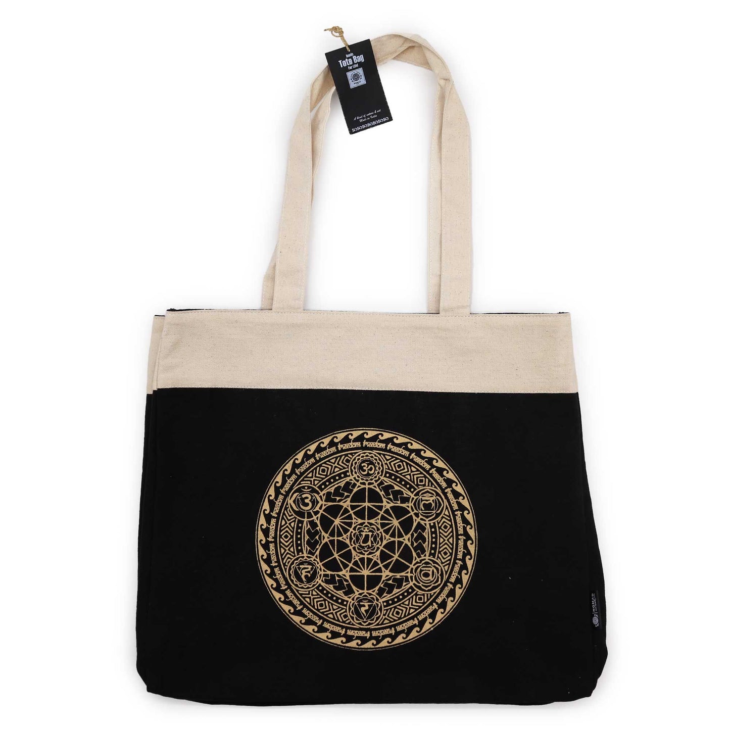 Bossa tote extragran de xocolata rentada a la pedra 14 oz - Chakra de la llibertat