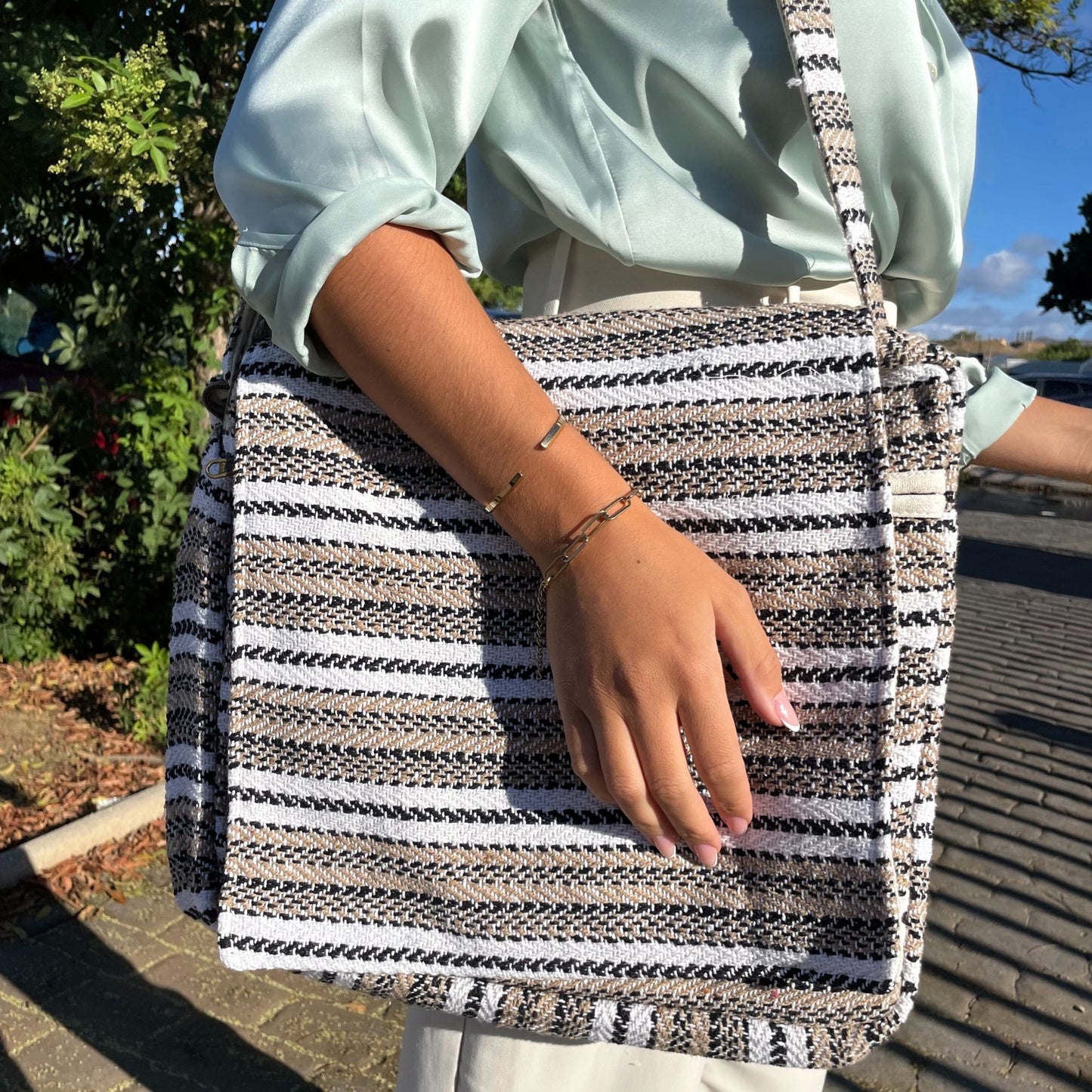 Bossa per a Portàtil Soft Banjar - Crema i Gris