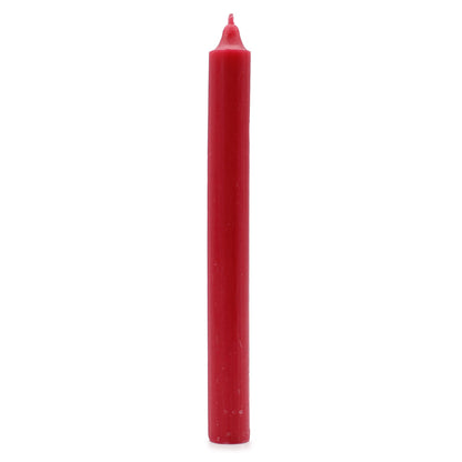 Espelmes de sopar massisses de color — Vermell rústic — Paquet de 10