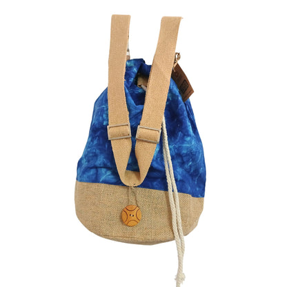 Motxilla 100% Natural - Efecte Rentat Blau - Mandala