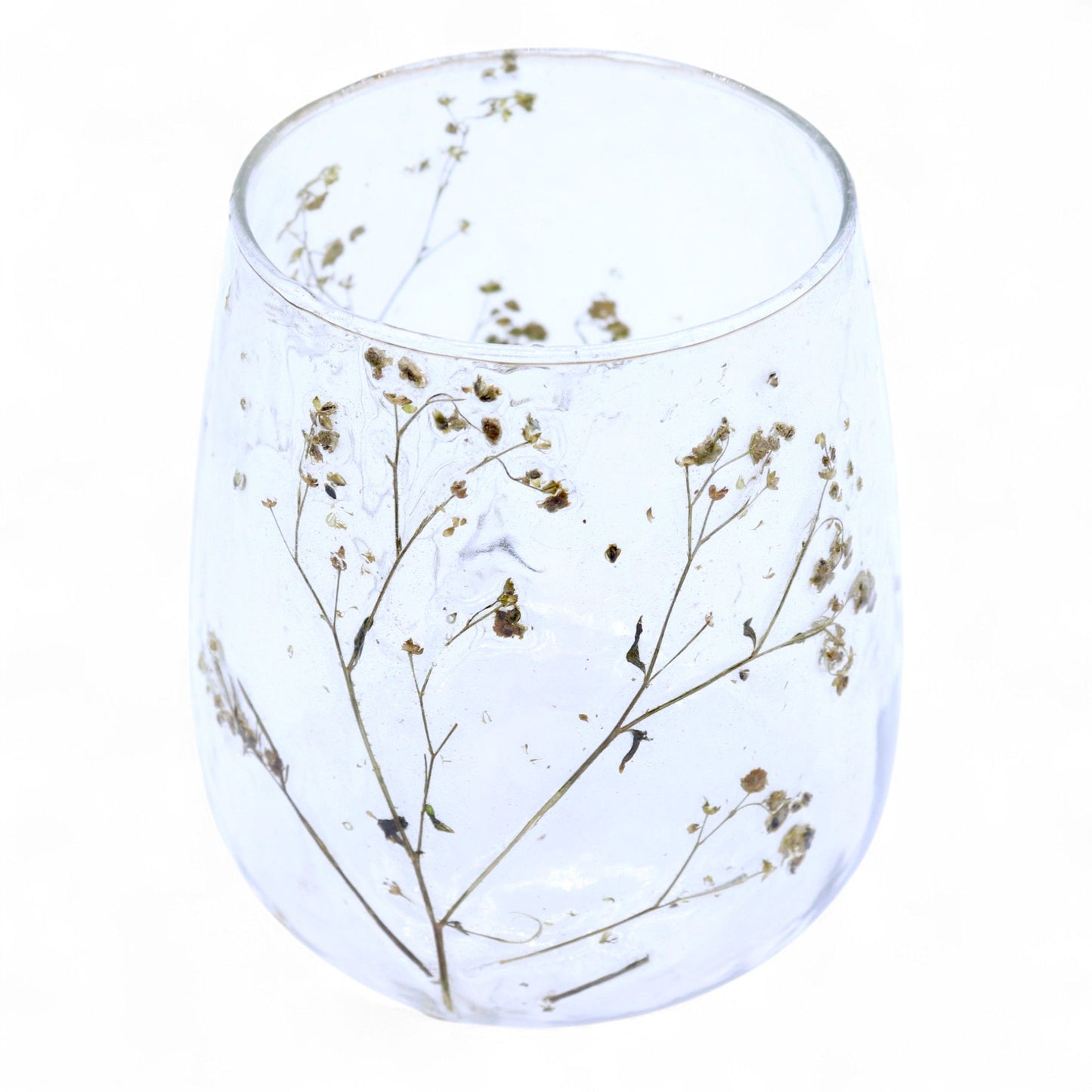 Portaespelmes de Vidre floral natural - Gerro - Margarida - (12x11cm)