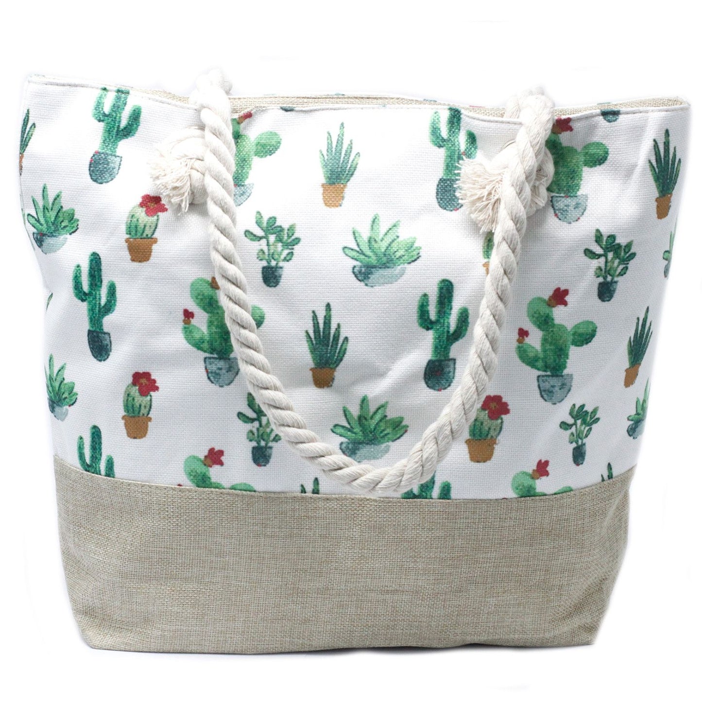 Bossa shopper amb nansa de corda - Mini Cactus