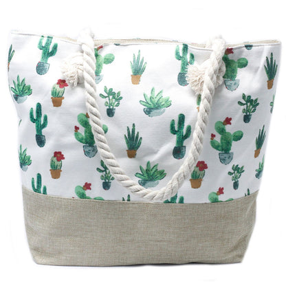 Bossa shopper amb nansa de corda - Mini Cactus