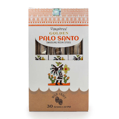 Varillas de resina para difuminar Palo Santo dorado de 30 g (6 unidades)