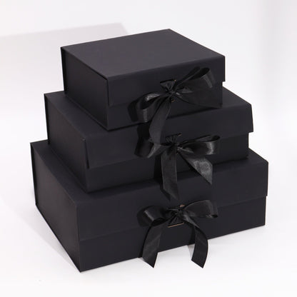 Caja de regalo plegable con Lazo 20x18.2x8 cm - Negra