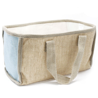 Cistella gran de jute - 33x18x20cm - Blava