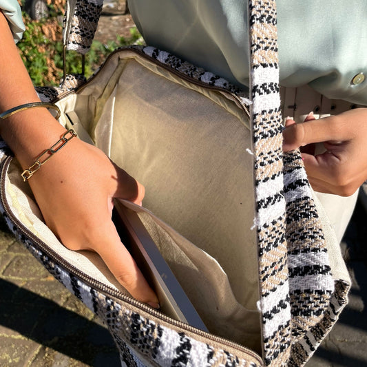 Bossa per a Portàtil Soft Banjar - Crema i Gris