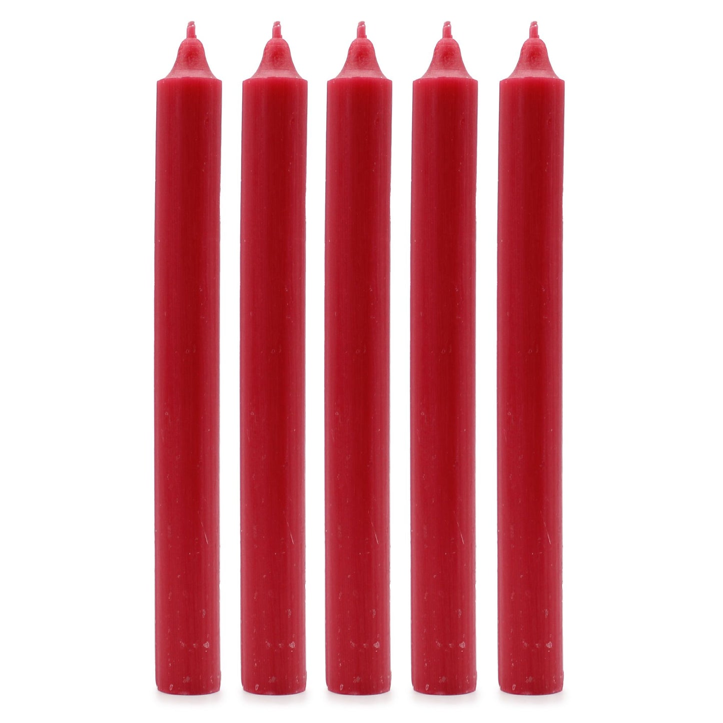 Espelmes de sopar massisses de color — Vermell rústic — Paquet de 10
