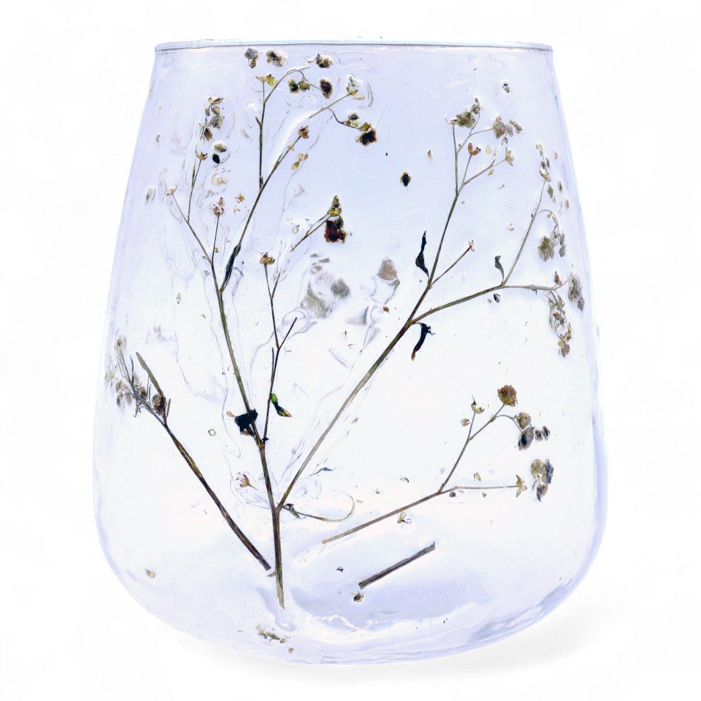 Portaespelmes de Vidre floral natural - Gerro - Margarida - (12x11cm)
