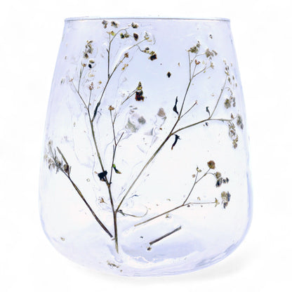 Portaespelmes de Vidre floral natural - Gerro - Margarida - (12x11cm)