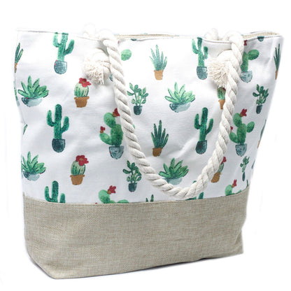 Bossa shopper amb nansa de corda - Mini Cactus