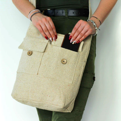 Bossa de Dues Butxaques Tons Naturals - Natural - Gran