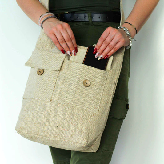Bossa de Dues Butxaques Tons Naturals - Natural - Gran