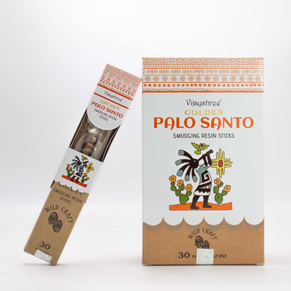 Varillas de resina para difuminar Palo Santo dorado de 30 g (6 unidades)