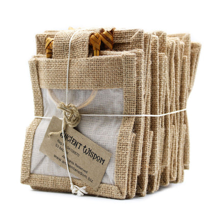 Bolsa de regalo de yute puro y algodón con ventana - 1 Ventana