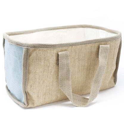 Cistella gran de jute - 33x18x20cm - Blava