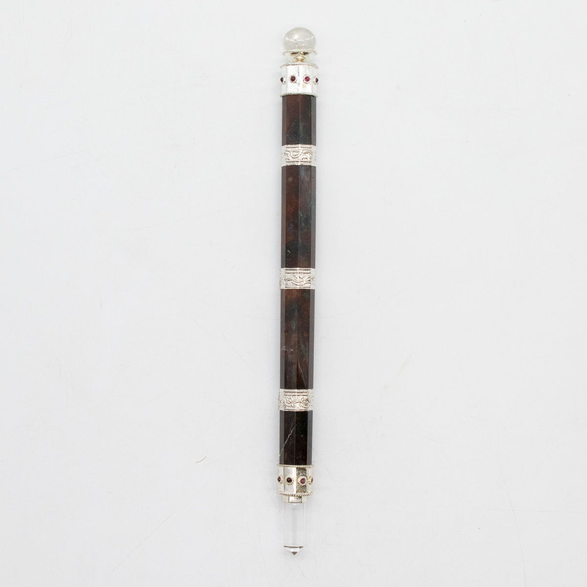 Varita Bloodroot Soverign -Extra Largo Fancy Jasper Magic- Parte superior de bola de cristal - 26cm