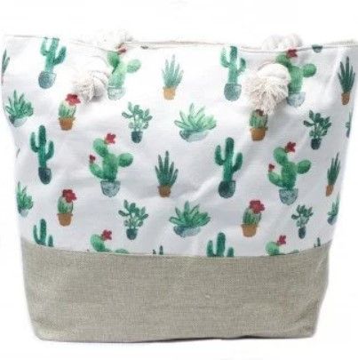 Bossa shopper amb nansa de corda - Mini Cactus