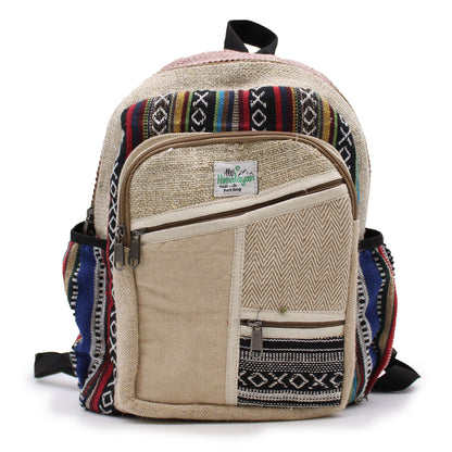 Motxilla petita de cànem - Estil Zig Zag Zips
