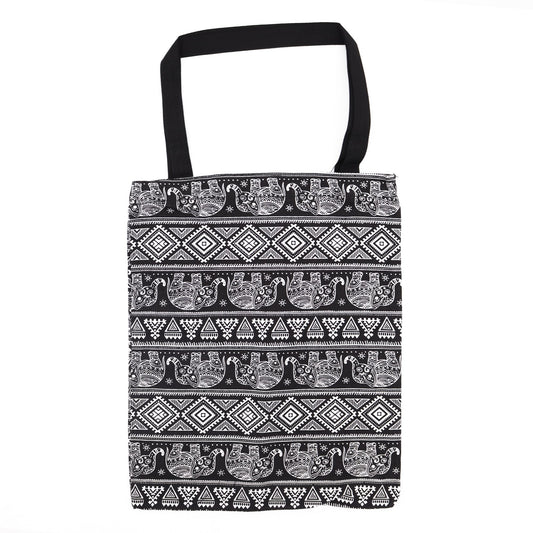 Bossa Tote Clàssica amb Cremallera (Motiu Elefants) 40x34cm