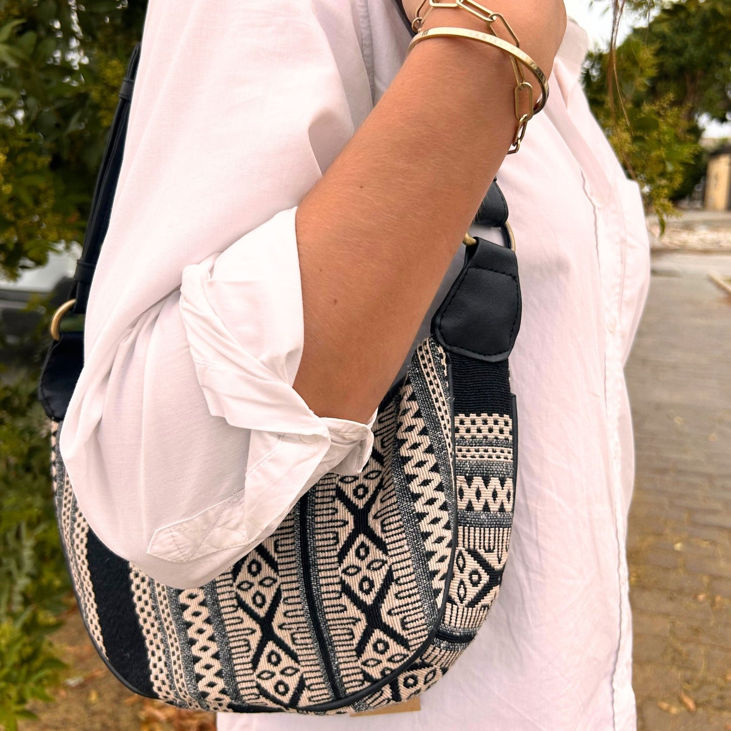 Bossa Hobo de Jacquard - Gris Metro (corretja negra)
