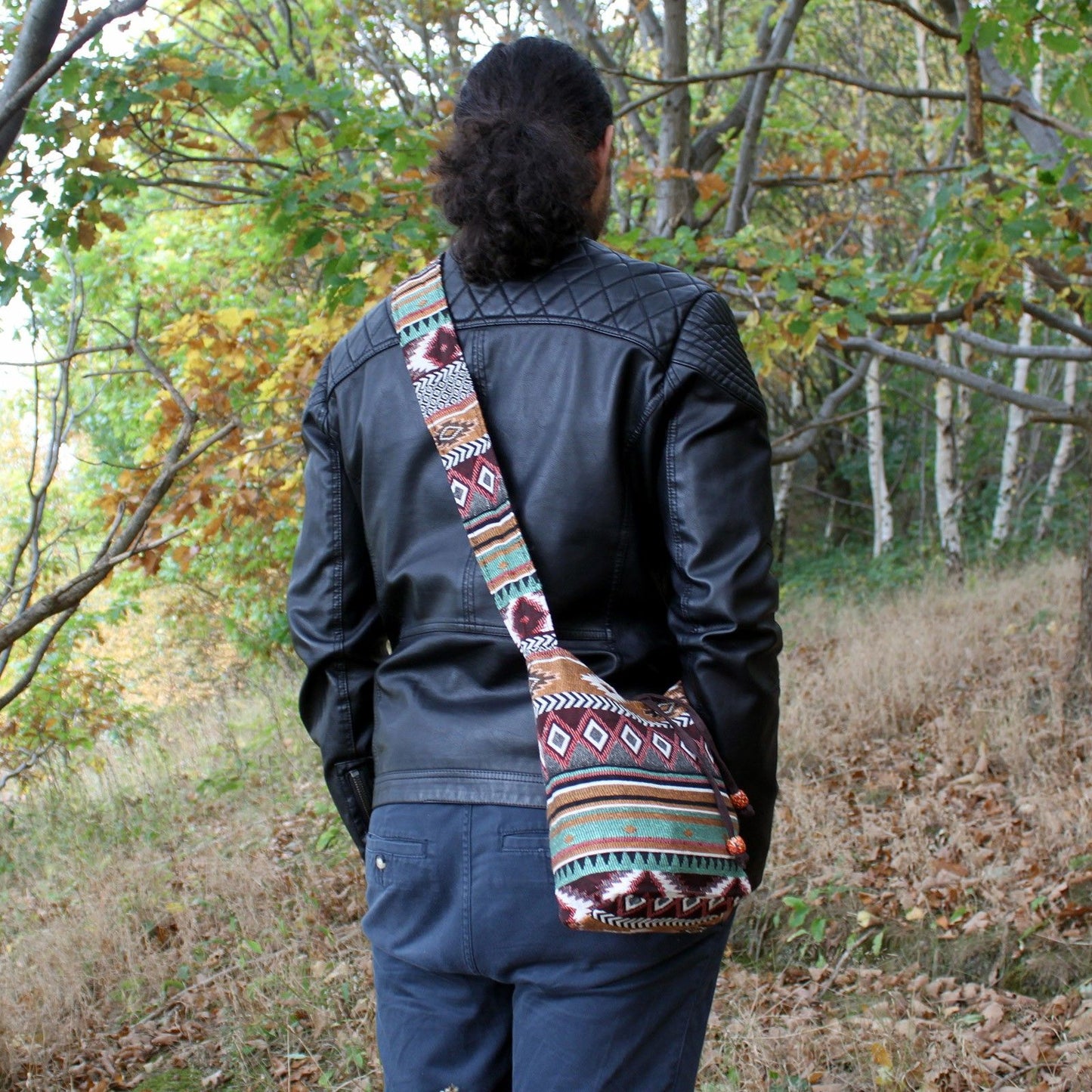 Bolso jacquard – bandolera color xocolata