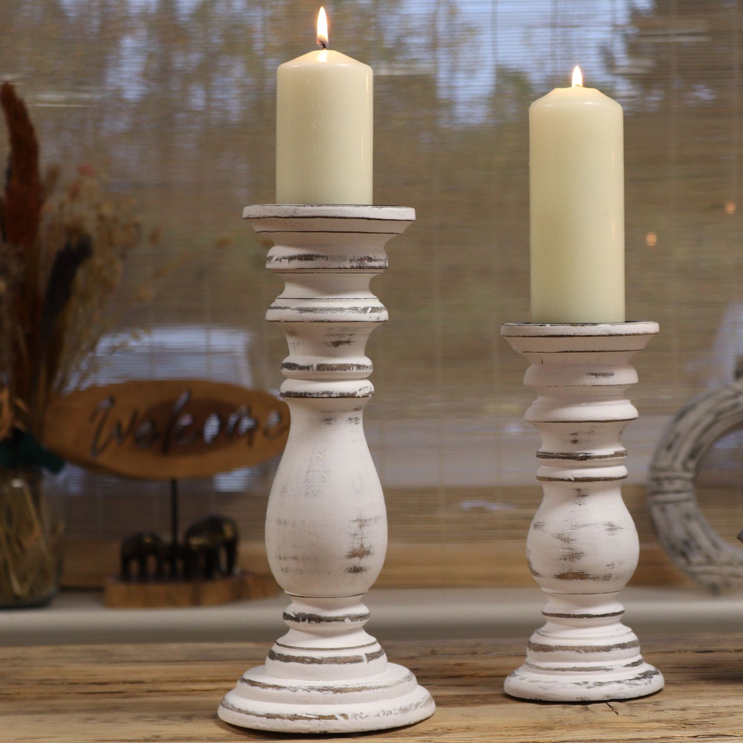 Candelabre clàssic - Blanc - 23x10cm - Petit