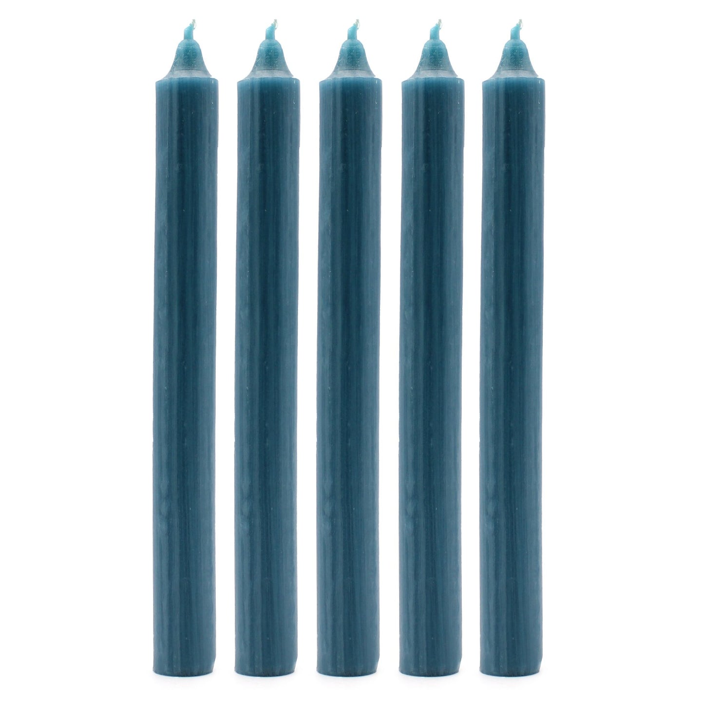 Joc d'Espelmes de Taula de Color Sòlid - Paquet de 21 - Blau verdós rústic