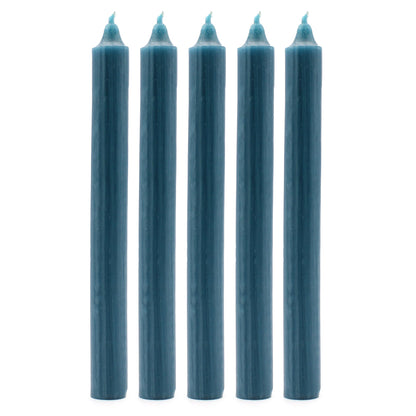 Joc d'Espelmes de Taula de Color Sòlid - Paquet de 21 - Blau verdós rústic