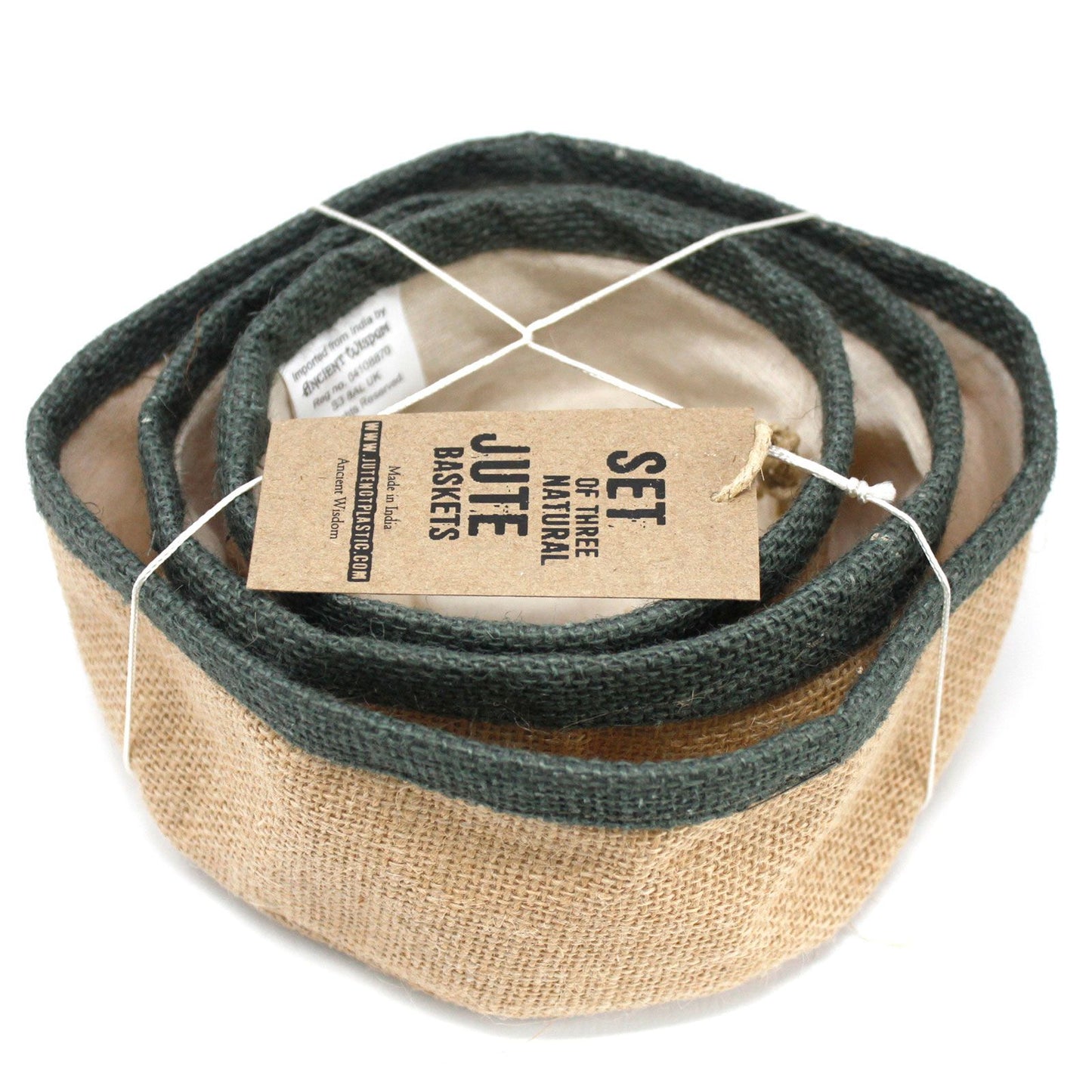 Conjunt de 3 cistelles de jute natural - Carbó