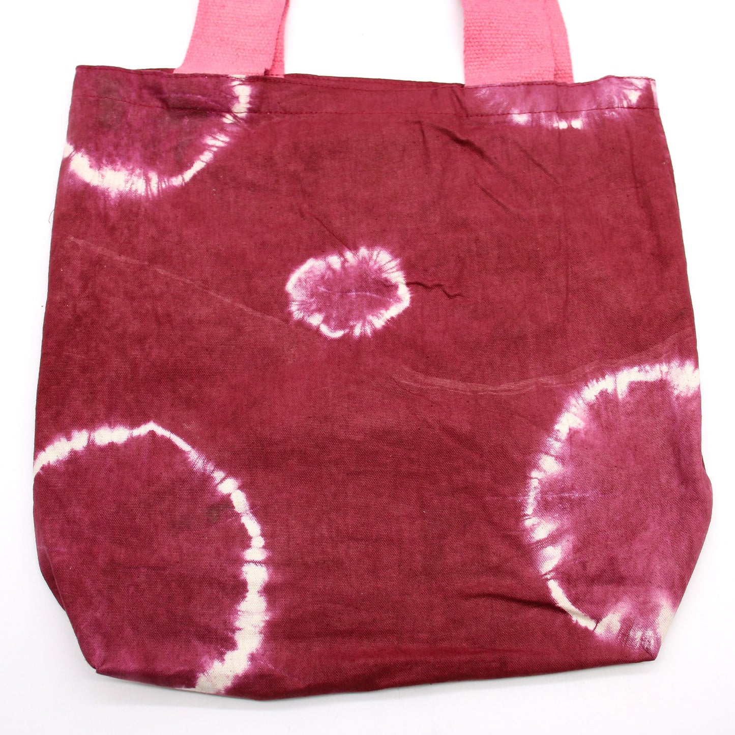 Bossa de Cotó Natural amb Disseny "Tie Dye" (220g) - 38x42x12cm - Anelles Granat - Nansa Rosa