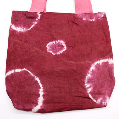 Bossa de Cotó Natural amb Disseny "Tie Dye" (220g) - 38x42x12cm - Anelles Granat - Nansa Rosa
