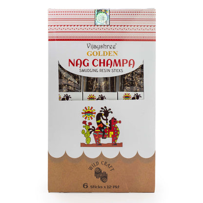 Palitos de resina de Nag Champa dorados para purificación - 30g