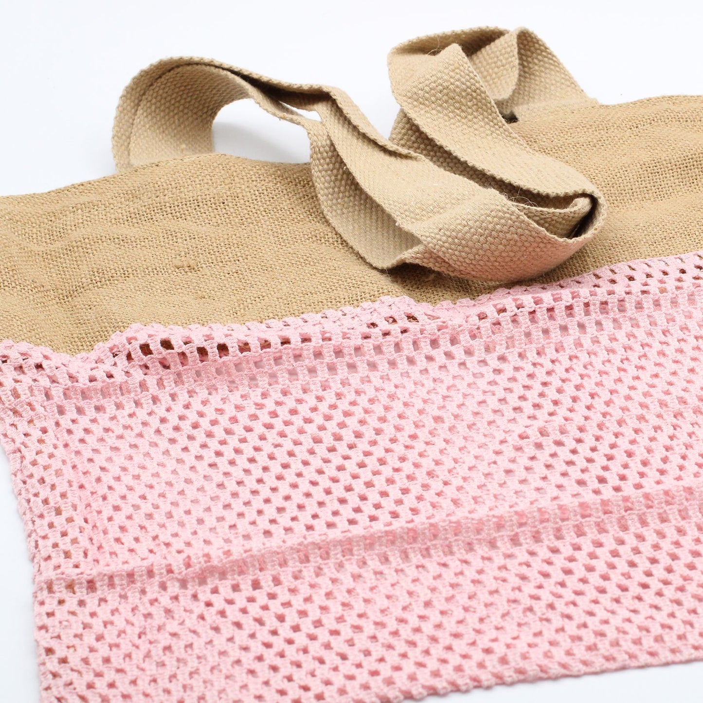 Bossa de Malla de Jute Suau Pur i Cotó - Rosa