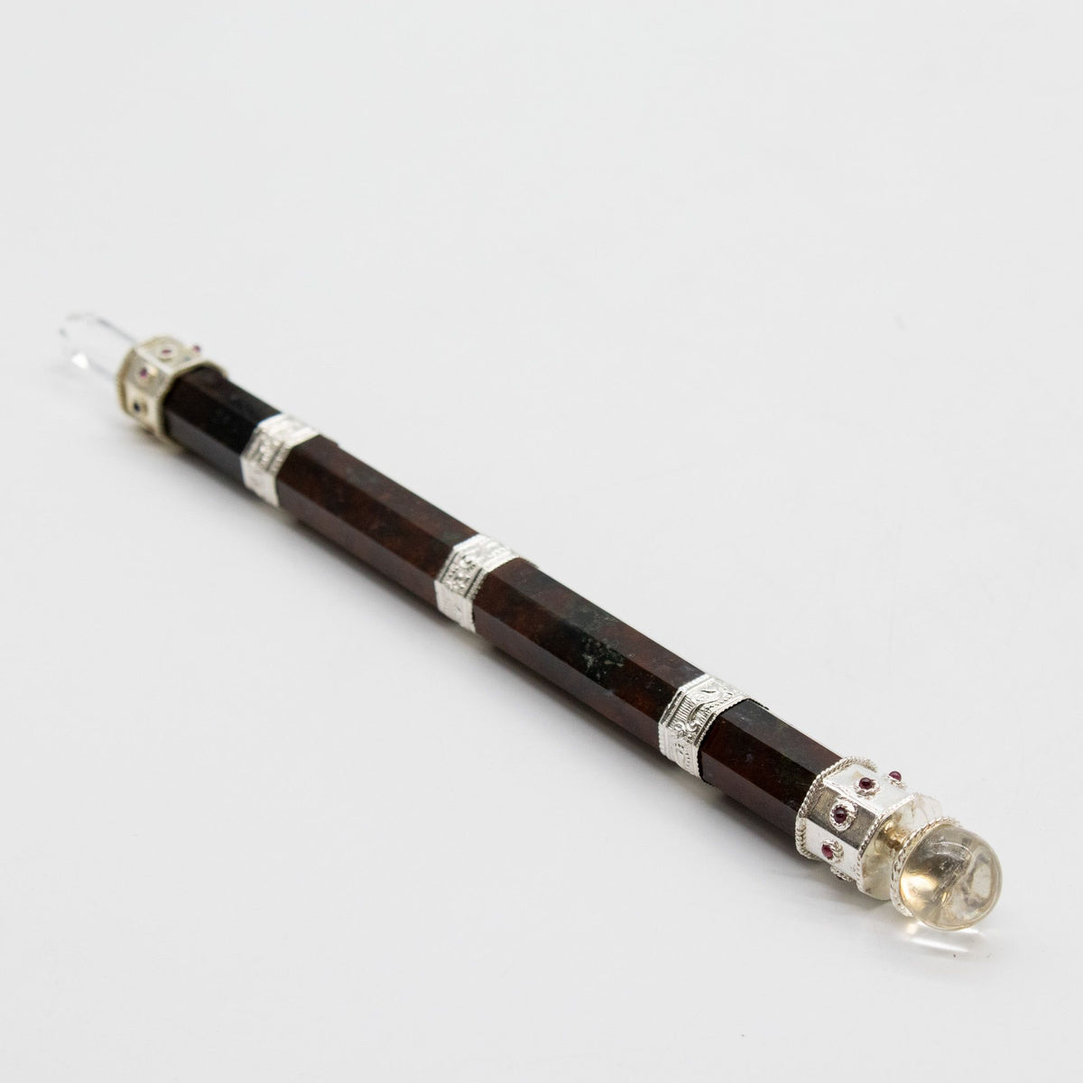 Varita Bloodroot Soverign -Extra Largo Fancy Jasper Magic- Parte superior de bola de cristal - 26cm