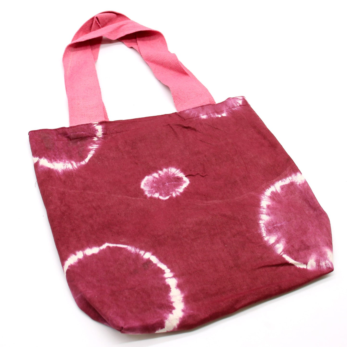 Bossa de Cotó Natural amb Disseny "Tie Dye" (220g) - 38x42x12cm - Anelles Granat - Nansa Rosa