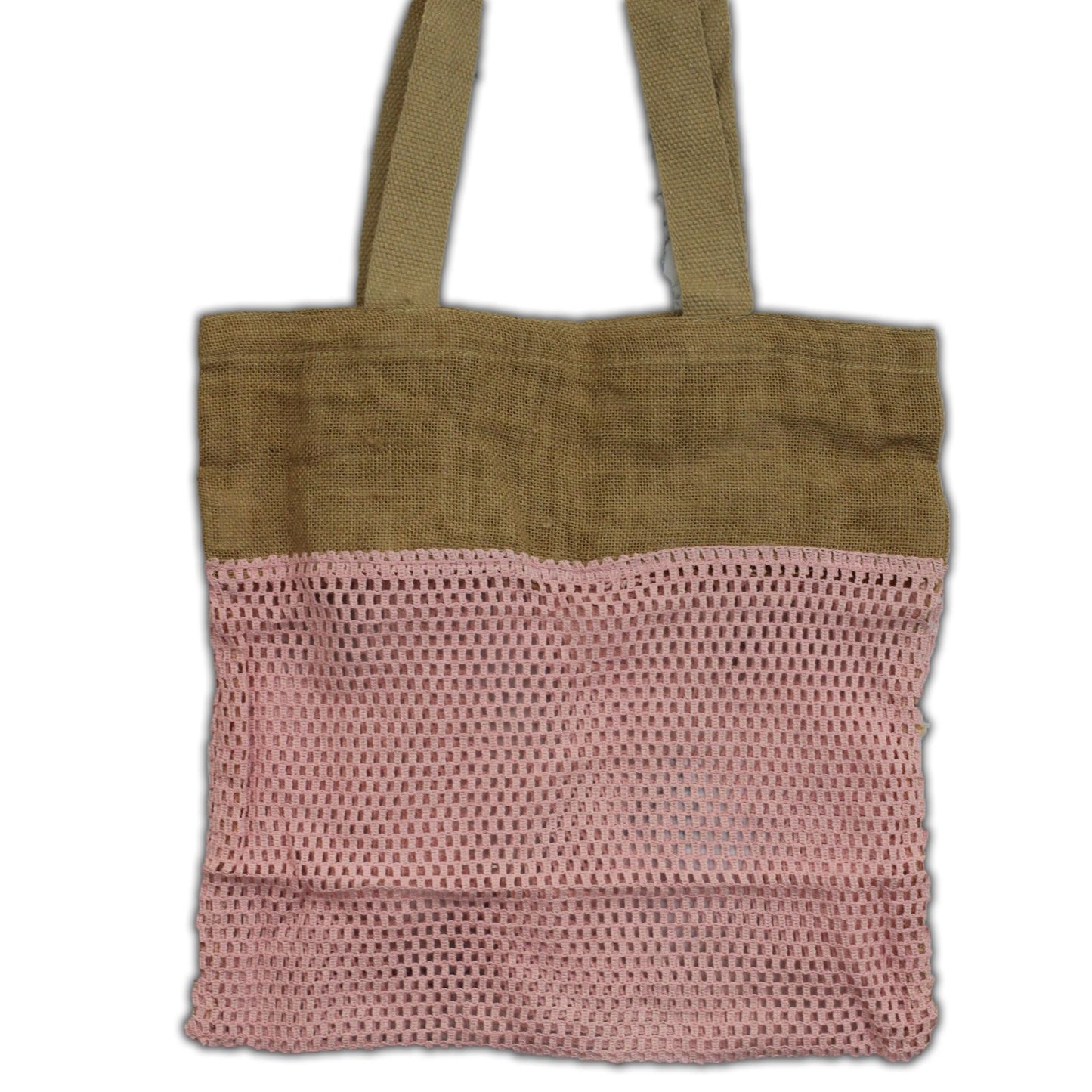 Bossa de Malla de Jute Suau Pur i Cotó - Rosa