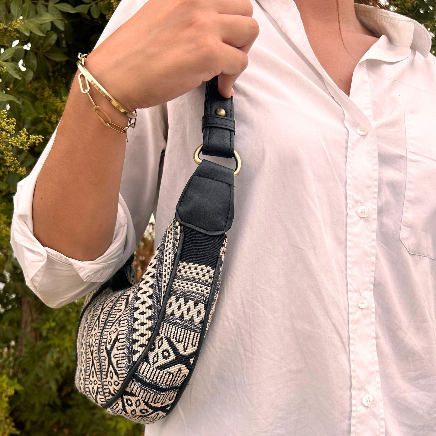 Bossa Hobo de Jacquard - Gris Metro (corretja negra)
