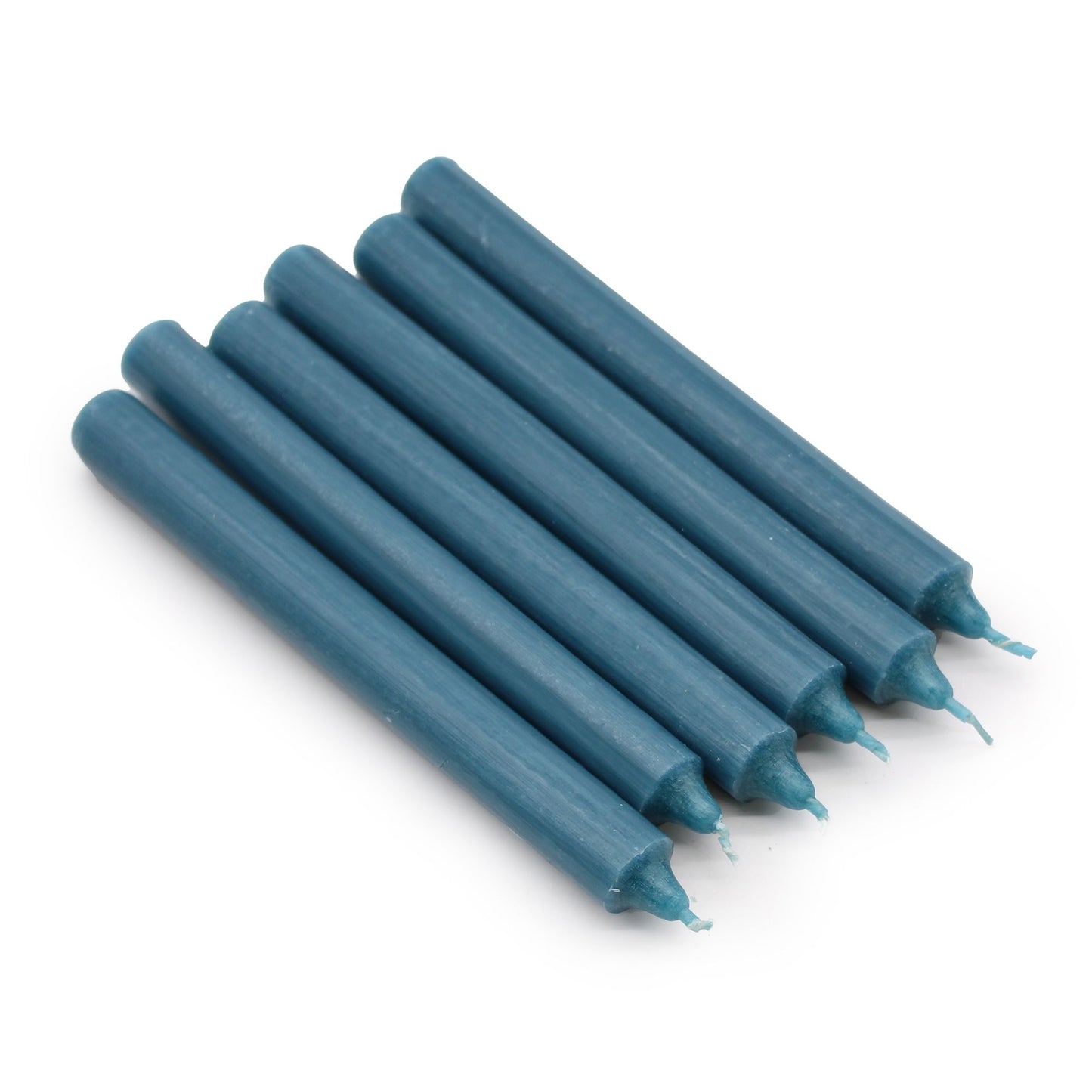 Joc d'Espelmes de Taula de Color Sòlid - Paquet de 21 - Blau verdós rústic