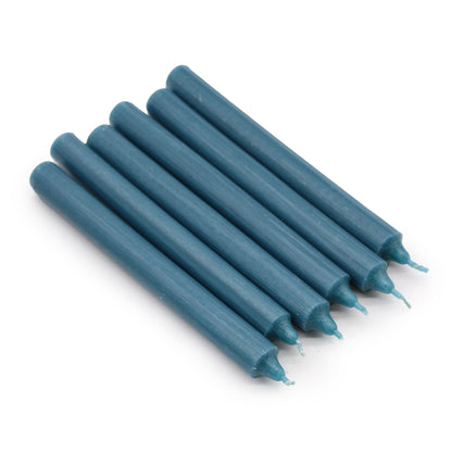 Joc d'Espelmes de Taula de Color Sòlid - Paquet de 21 - Blau verdós rústic