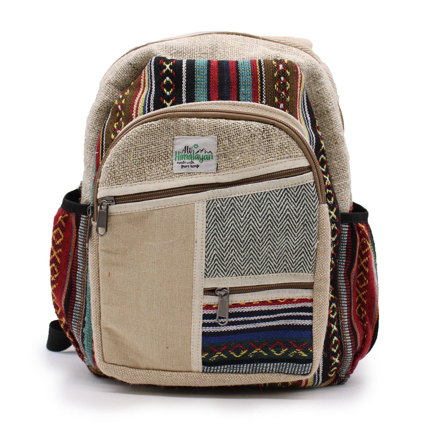 Motxilla petita de cànem - Estil Zig Zag Zips