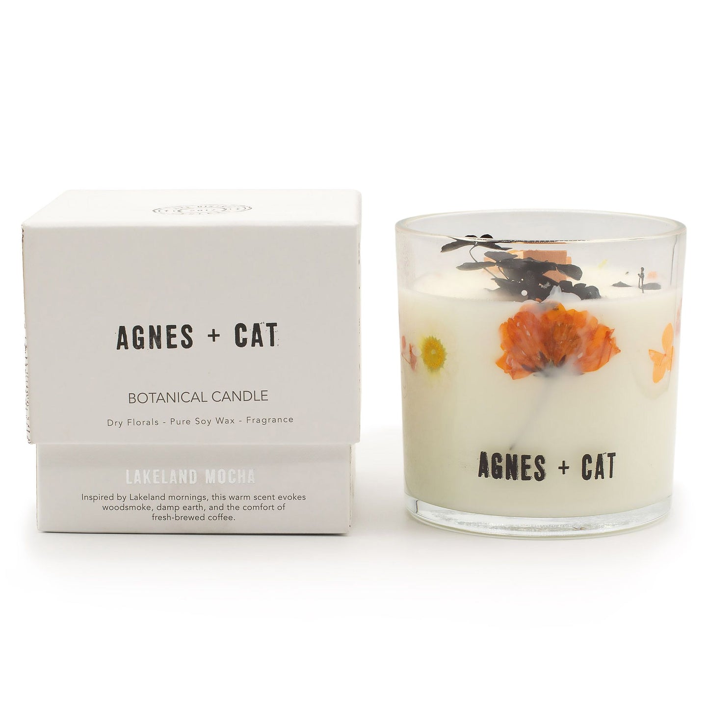 Espelma de cera de soja botànica Agnes + Cat - Lakeland Mocha