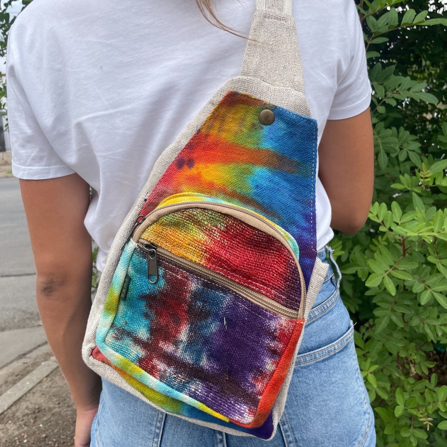 Bossa bandolera de cànem Tiedye